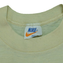 Load image into Gallery viewer, Vintage NIKE Run Against Crime Spell Out Swoosh 1983 T Shirt 80s Beige