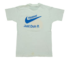 Load image into Gallery viewer, Vintage The Simpsons Homer Simpson Just Doh It Nike Swoosh Parody T Shirt 90s White M