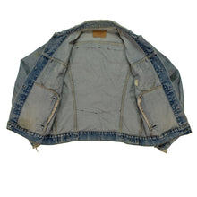 Load image into Gallery viewer, Vintage LEVI'S Metallica Don't Tread on Me Snake Custom Patch Jean Jacket 80s 90s Blue