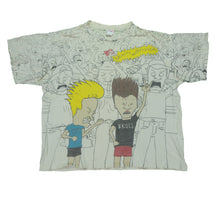 Load image into Gallery viewer, Vintage STANLEY DESANTIS Beavis and Butt-Head 1993 All Over Print T Shirt 90s White XL