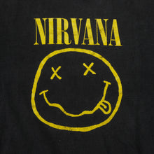 Load image into Gallery viewer, Vintage GIANT Nirvana Smiley Face Long Sleeve T Shirt 90s Black XL