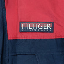 Load image into Gallery viewer, Vintage TOMMY HILFIGER Sailing Gear Spell Out Flag Patch Sleeve Color Block Sailing Jacket 90s Navy Blue Red L