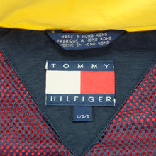 Load image into Gallery viewer, Vintage TOMMY HILFIGER Sailing Gear Spell Out Flag Patch Sleeve Color Block Sailing Jacket 90s Navy Blue Red L