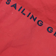 Load image into Gallery viewer, Vintage TOMMY HILFIGER Sailing Gear Spell Out Flag Patch Sleeve Color Block Sailing Jacket 90s Navy Blue Red L
