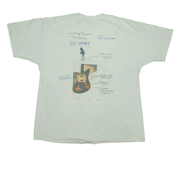 Vintage Kurt Cobain Nirvana Left Handed Guitar 2003 T Shirt 2000s White