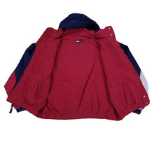 Load image into Gallery viewer, Vintage TOMMY HILFIGER Spell Out Flag Reversible Sailing Jacket 90s Red Navy Blue XL