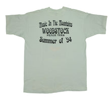 Load image into Gallery viewer, Vintage Woodstock Peace Tees Music In The Mountains 1994 T Shirt 90s White XL