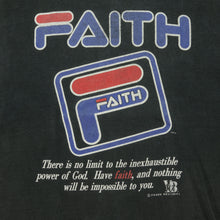 Load image into Gallery viewer, Vintage YOUNG BROTHERS Faith FILA Style Religious T Shirt 90s Black