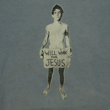 Load image into Gallery viewer, Vintage ONEITA Will Work For Jesus T Shirt 90s Blue 2XL