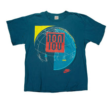 Load image into Gallery viewer, Vintage NIKE 180 Degrees of Air Spell Out Swoosh T Shirt 90s Blue 2XL