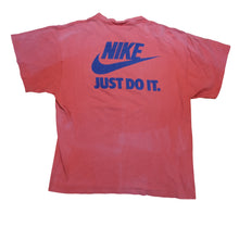 Load image into Gallery viewer, Vintage NIKE Just Do It Spell Out Swoosh Get In Gear 10K Run T Shirt 80s 90s Red XL
