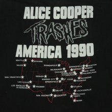 Load image into Gallery viewer, Vintage Alice Cooper Trash Album Trashes America 1990 Tour T Shirt 90s Black
