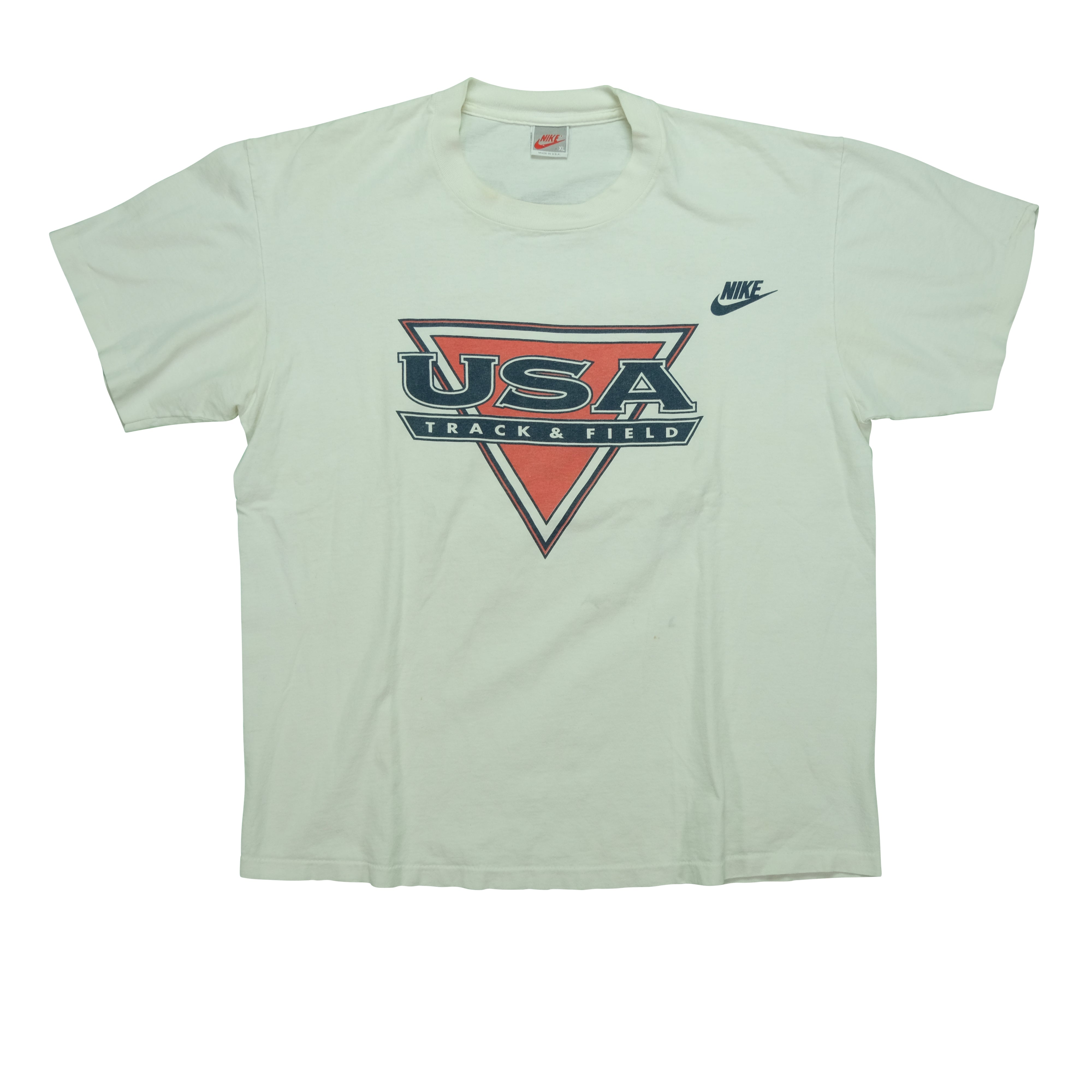 Vintage Nike USA Track & Field Quincy Watts Spell Out Swoosh Tee 