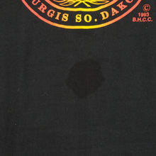 Load image into Gallery viewer, Vintage JRS ENTERPRISES Shit Happens Black Hills Biker Skull 1993 T Shirt 90s Black L