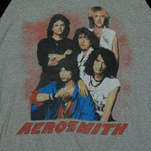 Load image into Gallery viewer, Vintage Aerosmith Back in the Saddle 1984 Tour Raglan T Shirt 80s Gray Black XL