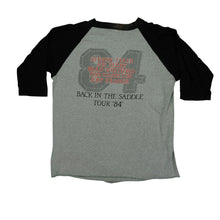 Load image into Gallery viewer, Vintage Aerosmith Back in the Saddle 1984 Tour Raglan T Shirt 80s Gray Black XL
