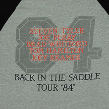 Load image into Gallery viewer, Vintage Aerosmith Back in the Saddle 1984 Tour Raglan T Shirt 80s Gray Black XL