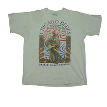 Load image into Gallery viewer, Vintage LIQUID BLUE Grateful Dead Chicago Blues Skeleton 1995 T Shirt 90s White XL