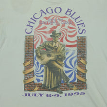 Load image into Gallery viewer, Vintage LIQUID BLUE Grateful Dead Chicago Blues Skeleton 1995 T Shirt 90s White XL