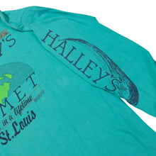 Load image into Gallery viewer, Vintage Halley's Comet Once in a Lifetime St. Louis 1986 Lightweight Hoodie Sweatshirt 80s Teal Blue