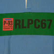 Load image into Gallery viewer, Vintage POLO RALPH LAUREN RLPC-67 Spell Out P-93 1993 Striped Polo Shirt Stadium 90s Blue Green Red XL