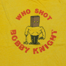 Load image into Gallery viewer, Vintage Who Shot Bobby Knight T Shirt 80s Yellow