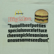 Load image into Gallery viewer, Vintage McDonalds Big Mac Promo T Shirt 70s 80s White L
