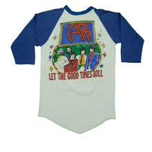 Load image into Gallery viewer, Vintage SPORTSWEAR The Cars Hard Driving Rock N' Roll Tour Raglan T Shirt 80s White Blue L
