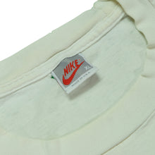 Load image into Gallery viewer, Vintage NIKE Town My Shoes Have Unlimited Mileage Reuse-A-Shoe Program Spell Out Swoosh T Shirt 80s 90s White XL