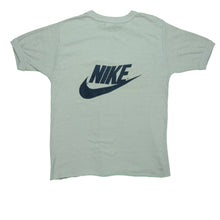 Load image into Gallery viewer, Vintage NIKE Vancouver Marathon Shoes 1979 Spell Out Swoosh T Shirt 70s Blue L
