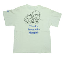 Load image into Gallery viewer, Vintage NIKE Memphis 'Where is My Severance Package?' Spell Out Swoosh T Shirt 80s 90s White L