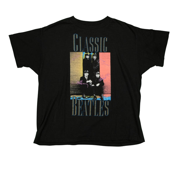 Vintage ROYAL FIRST CLASS Classic Beatles I Love T Shirt 80s 90s Black XL