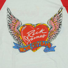 Load image into Gallery viewer, Vintage Rick James Stone City Band Throwin' Down 1982 Tour Raglan T Shirt 80s White Red M