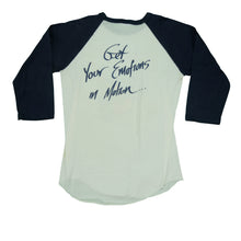 Load image into Gallery viewer, Vintage Billy Squier Get Your Emotions In Motion American 1982 Tour Raglan T Shirt 80s White Navy Blue L