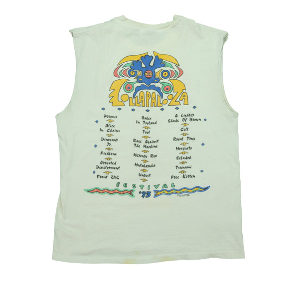 Vintage GIANT Lollapalooza Festival 1993 Sleeveless T Shirt 90s White XL