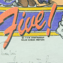 Load image into Gallery viewer, Vintage Los Angeles Lakers 1987 NBA Champions The Drive For Five Caricature Cartoon T Shirt 80s Showtime White