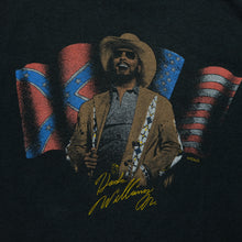 Load image into Gallery viewer, Vintage BELTON Hank Williams Jr Flags Tour T Shirt 80s 90s Black L
