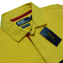 Load image into Gallery viewer, Vintage POLO RALPH LAUREN Limited Edition Snow Beach Spell Out Collared Sweatshirt 2010s Stadium Navy Yellow W/ Tags M