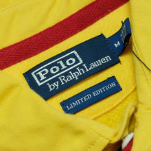 Load image into Gallery viewer, Vintage POLO RALPH LAUREN Limited Edition Snow Beach Spell Out Collared Sweatshirt 2010s Stadium Navy Yellow W/ Tags M