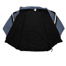 Load image into Gallery viewer, Vintage AIR BY NIKE Spell Out Swoosh Striped Color Block Windbreaker Jacket 90s Blue Black Red M