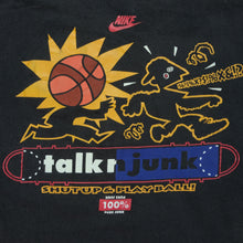 Load image into Gallery viewer, Vintage NIKE Talk n Junk Basketball Spell Out Swoosh T Shirt L
