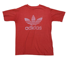 Load image into Gallery viewer, Vintage ADIDAS Spell Out Trefoil T Shirt 80s 90s Red XL
