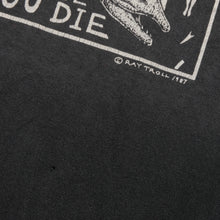 Load image into Gallery viewer, Vintage Spawn Till You Die Ray Troll 1987 Skull Art T Shirt 80s Black