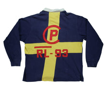 Load image into Gallery viewer, Vintage POLO RALPH LAUREN US-POLO RL-93 Flag 1993 Long Sleeve Rugby Shirt 90s Stadium Navy Yellow L