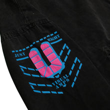 Load image into Gallery viewer, Vintage U-MEN Spell Out Neon Graphic 1986 Full Zip Black Bomber Jacket 80s Black
