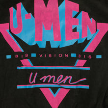 Load image into Gallery viewer, Vintage U-MEN Spell Out Neon Graphic 1986 Full Zip Black Bomber Jacket 80s Black