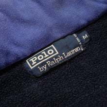 Load image into Gallery viewer, Vintage POLO RALPH LAUREN Spell Out USA Flag Packable Hooded Sweatshirt 90s Navy Blue M