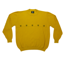 Load image into Gallery viewer, Vintage MCM The Golden Jeans Center Striped Merino Wool Sweater 2000s Yellow 2XL