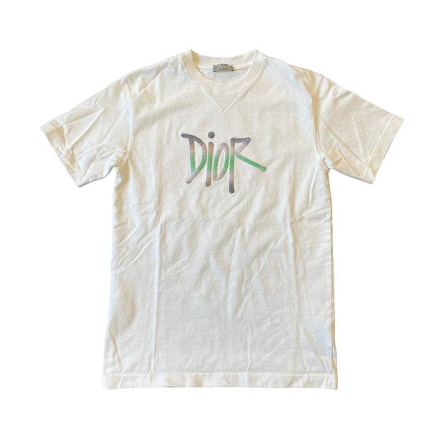 CHRISTIAN DIOR × Shawn Stussy Embroidered Logo T Shirt Pre-Owned XS