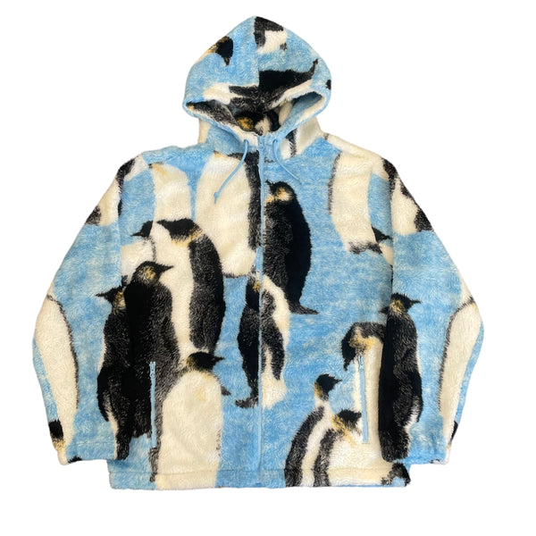 SUPREME Penguins Hooded Fleece Jacket FW20 Blue XL